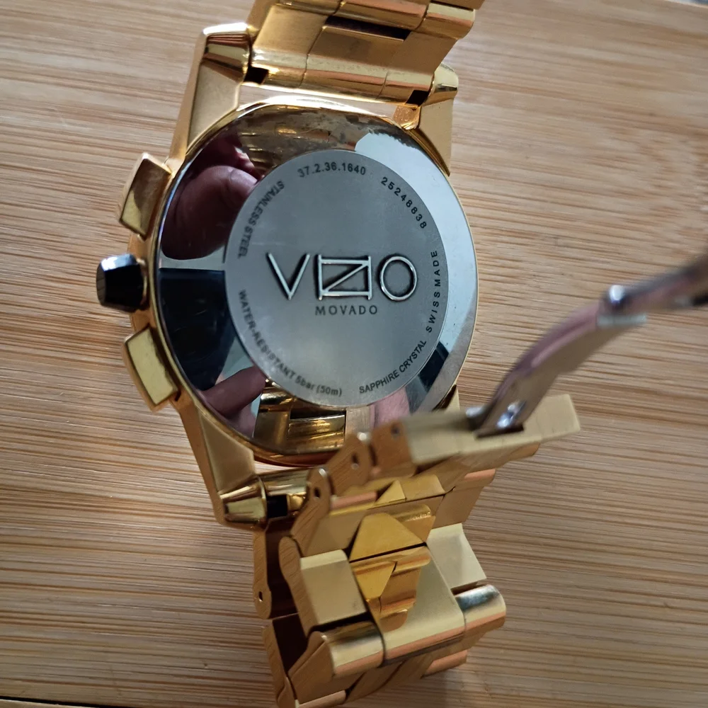 Movado Gold Watch CHRONOGRAPH VIZIO $2795 - Picture 6 of 13